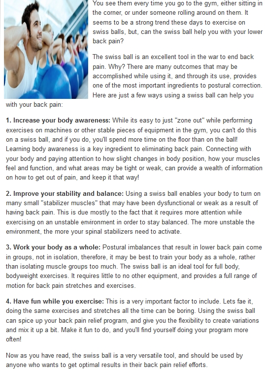Swiss Ball Exercises For Lower Back Pain better in