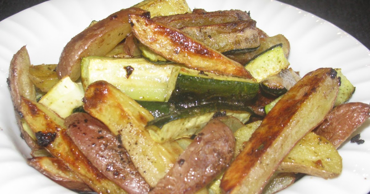 Shamrocks and Shenanigans Oven Roasted Zucchini and Fingerling Potatoes