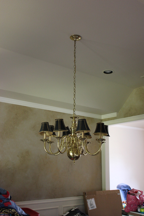 Texas Tales {Home Decor} Metallic Spray Paint Chandelier Makeover