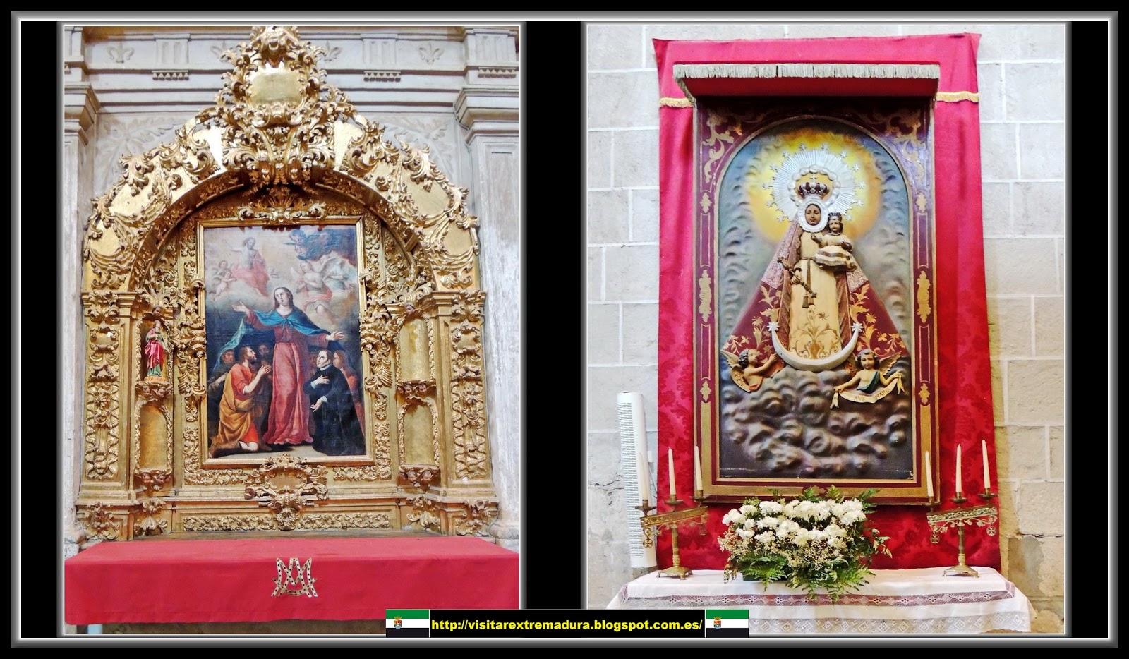 Coria. Catedral. Retablo de la Virgen de la Consolación y Virgen de Guadalupe.