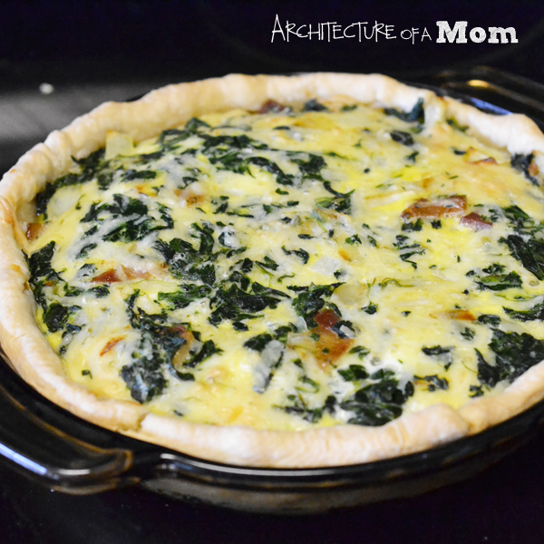 Architecture of a Mom: Bacon Spinach Quiche