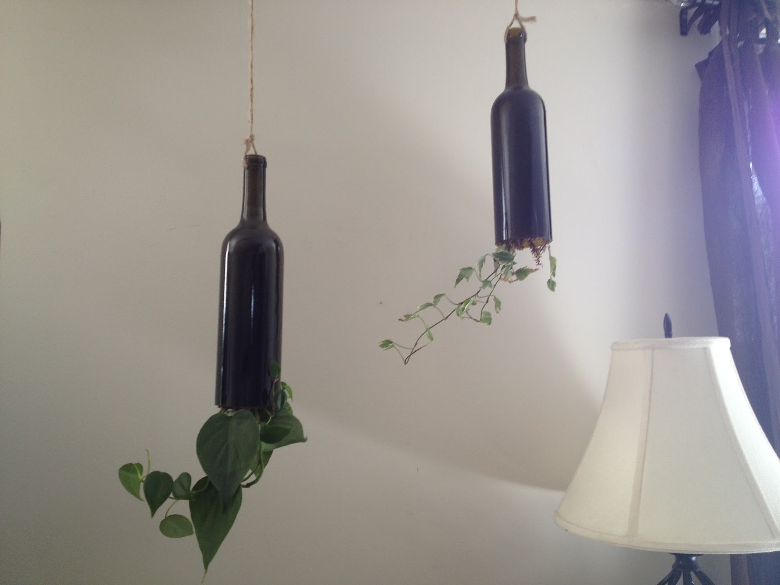 My Wild Thing and Twinkle Toes DIY Upside Down Wine Bottle Planter