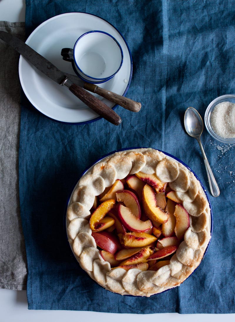 Little upsidedown cake Plum and Peach Almond Pie