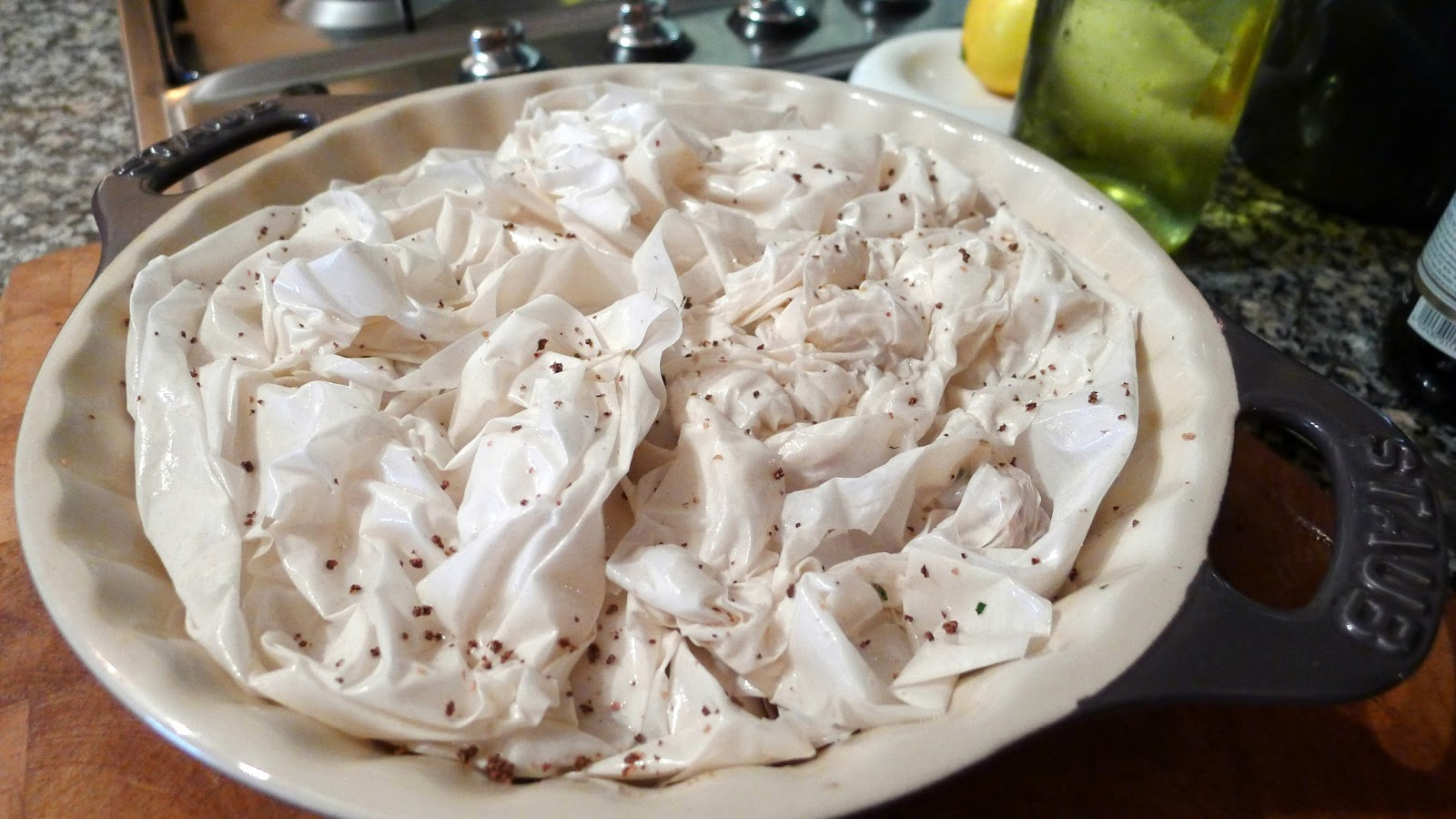 Culinary Adventures in London Chicken, Mushroom & Pancetta Filo Pie