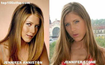 Jennifer anniston lookalike shows off in nylons 9