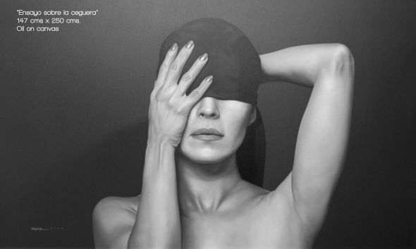 Juan Carlos Manjarrez hyper-realistic paintings portraits black and white Blindness Juan Carlos Manjarrez hyper-realistic paintings portraits black and white Blindness