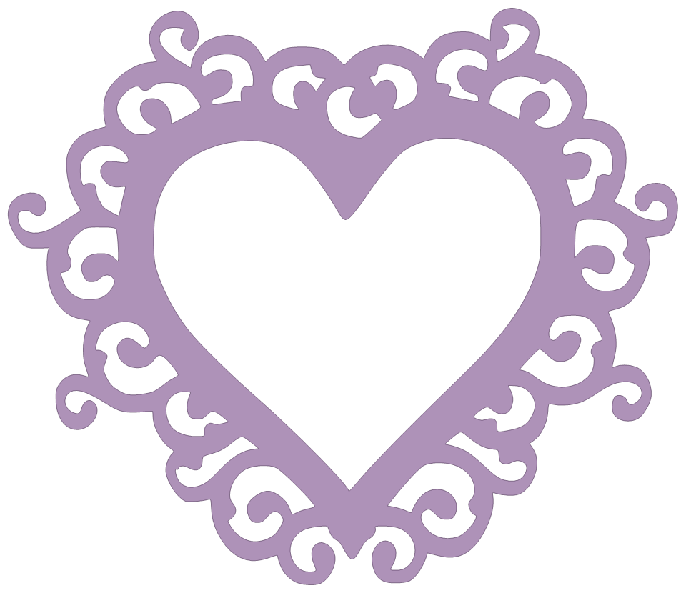 Paper This And That Swirly Heart Frame New SVG File