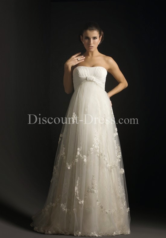  Sweetheart Floor Length Attached Chiffon/ Tulle Wedding Dress 