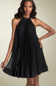 vestido de festa plissado curto