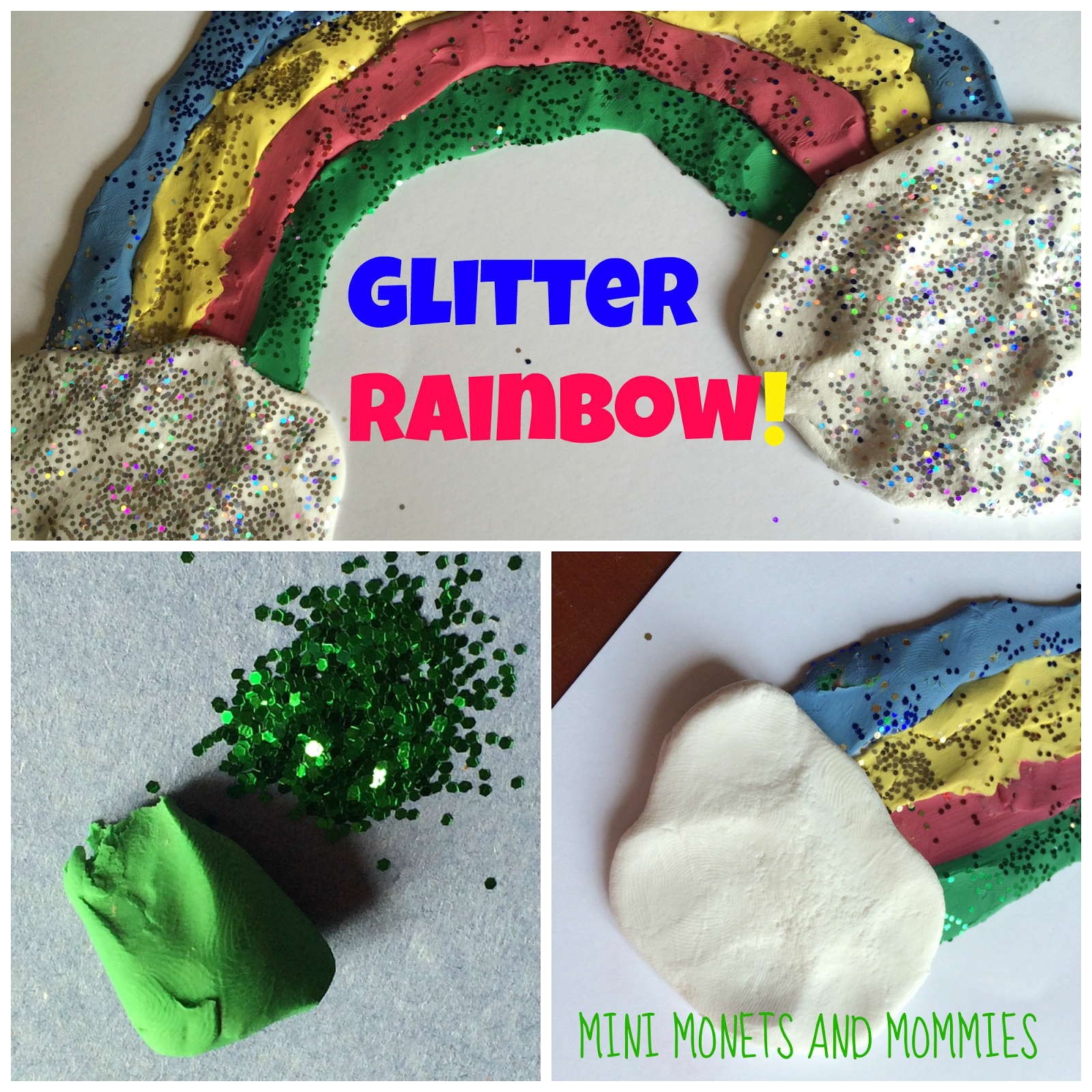 Mini Monets and Mommies: Glitter Rainbows: Kids' Clay Art Activity
