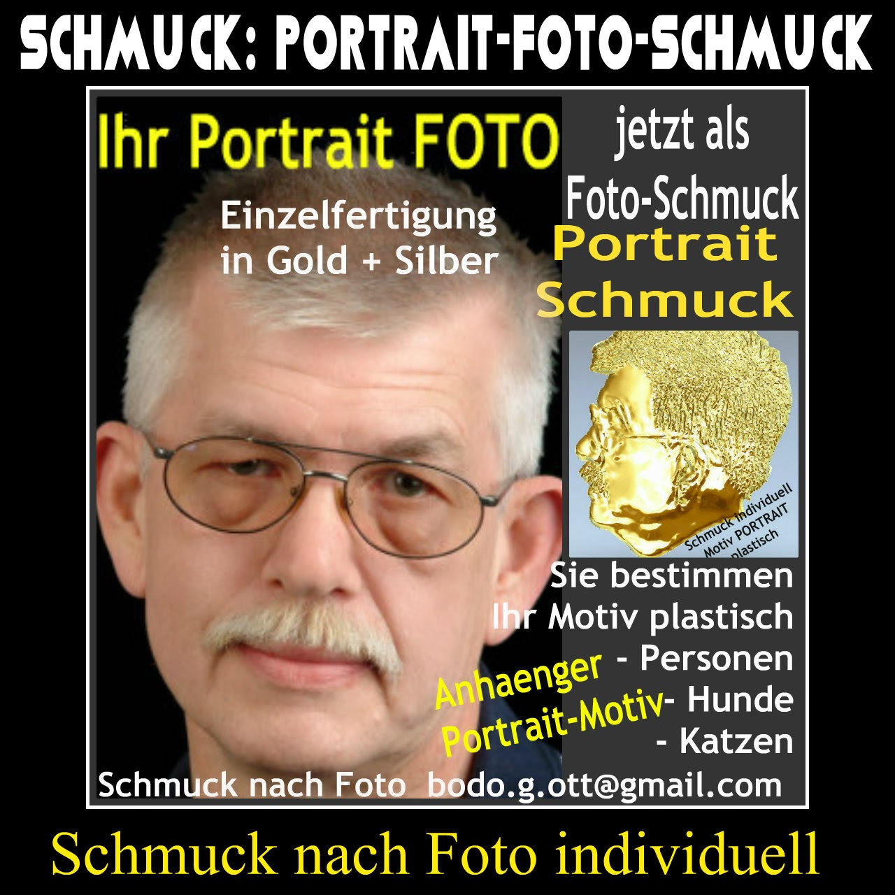 Portraitschmuck individuell nach Kunden-Foto