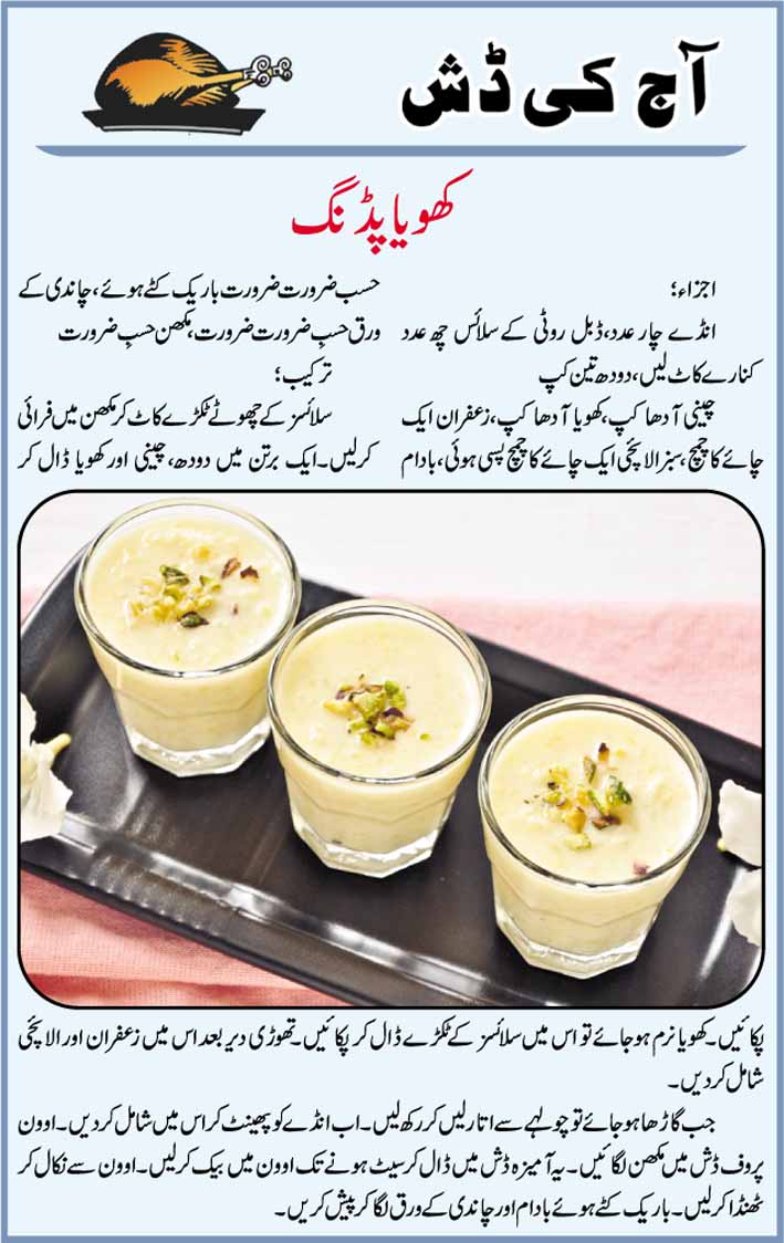 Daily Cooking Recipes in Urdu Khoya Pudding Recipe in Urdu