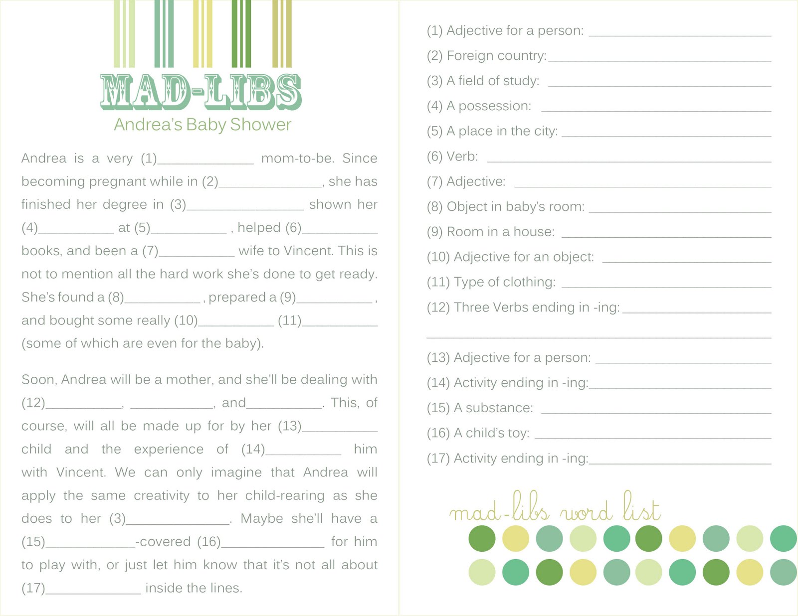 mad libs template event photography andrea s baby shower alana richelle photography mad libs template event photography andrea s baby shower alana richelle photography