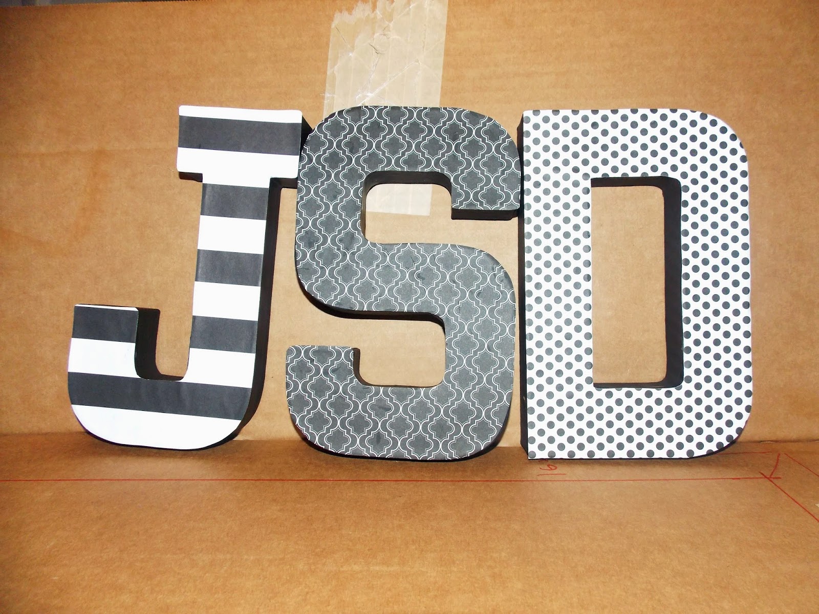 {Jessica Stout Design} DIY Cardboard Letters for Home Office {My Home}