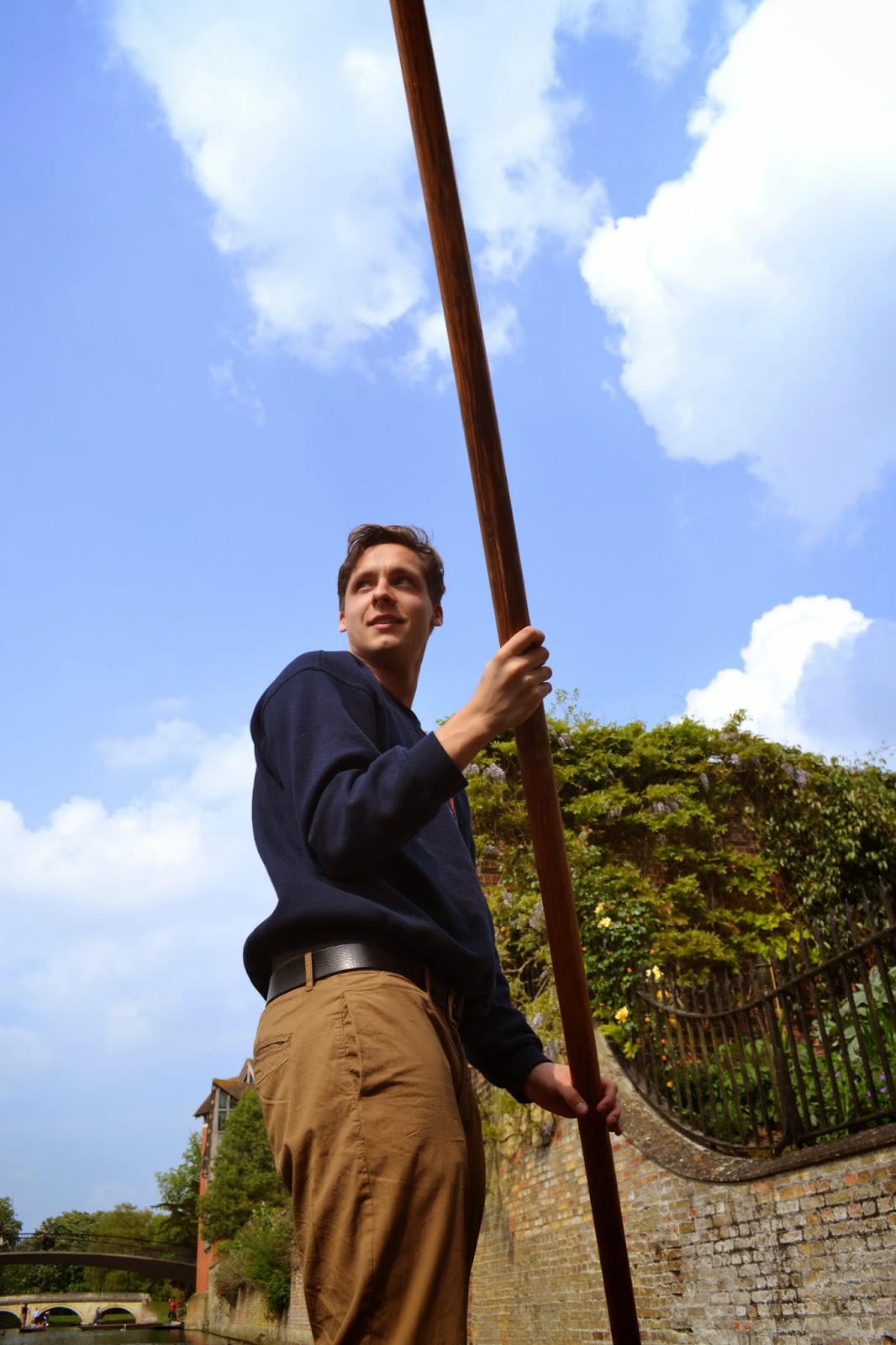 Punting on the Cam River, Cambridge, England,