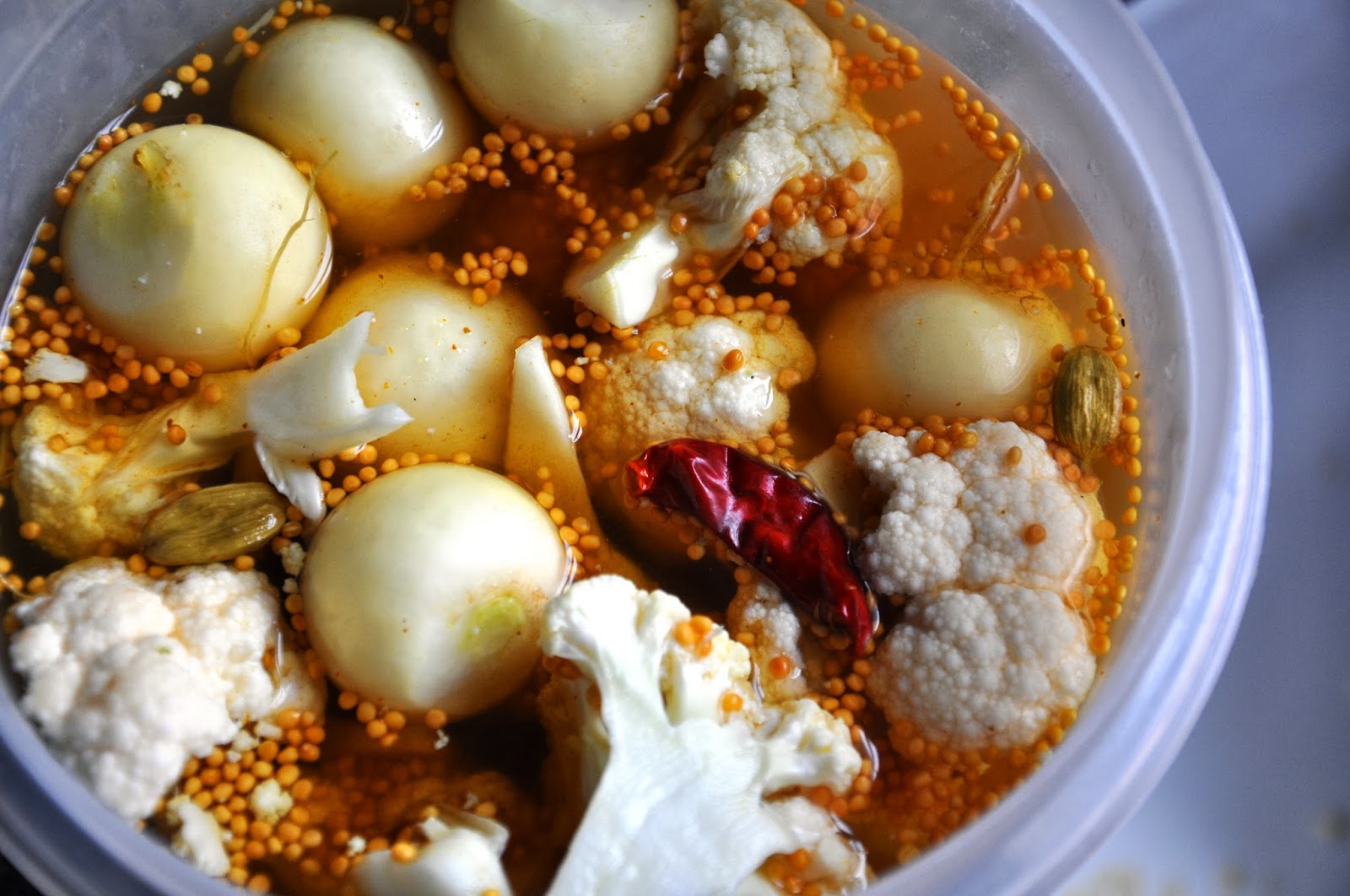 Saucy Seattleite Quick Pickled Baby Turnips & Cauliflower with Mustard