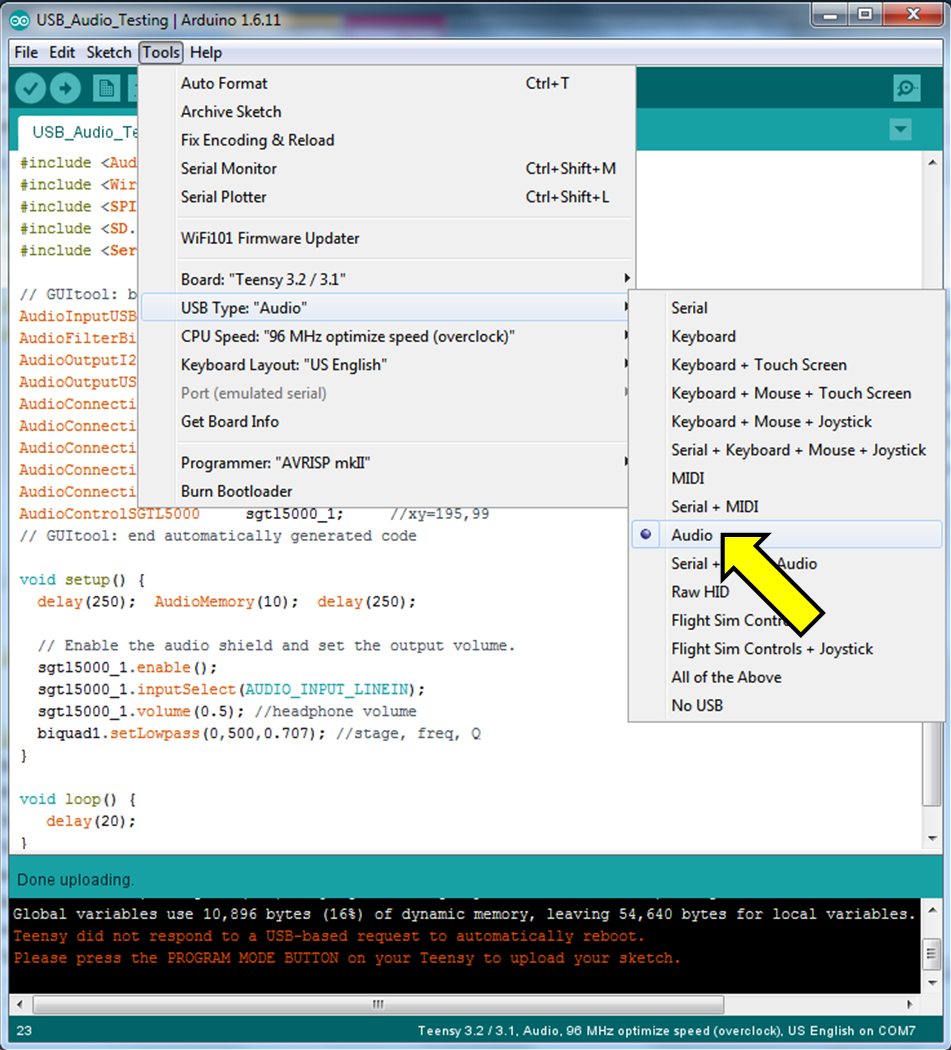 Open Audio Teensy Audio over USB