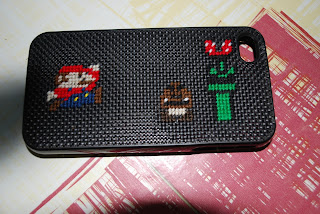 iphone coque DIY fil à broder mario bros