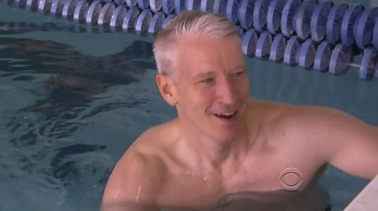 MALE CELEBRITIES: Anderson Cooper shirtless in CBS 60 minutes pictures
