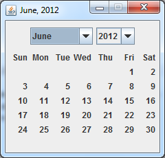 calendar project in java with source code