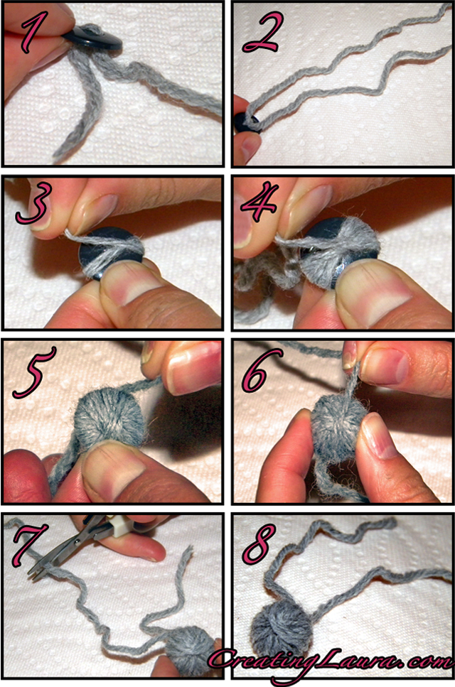 Creating Laura Mini Yarn Ball Buttons