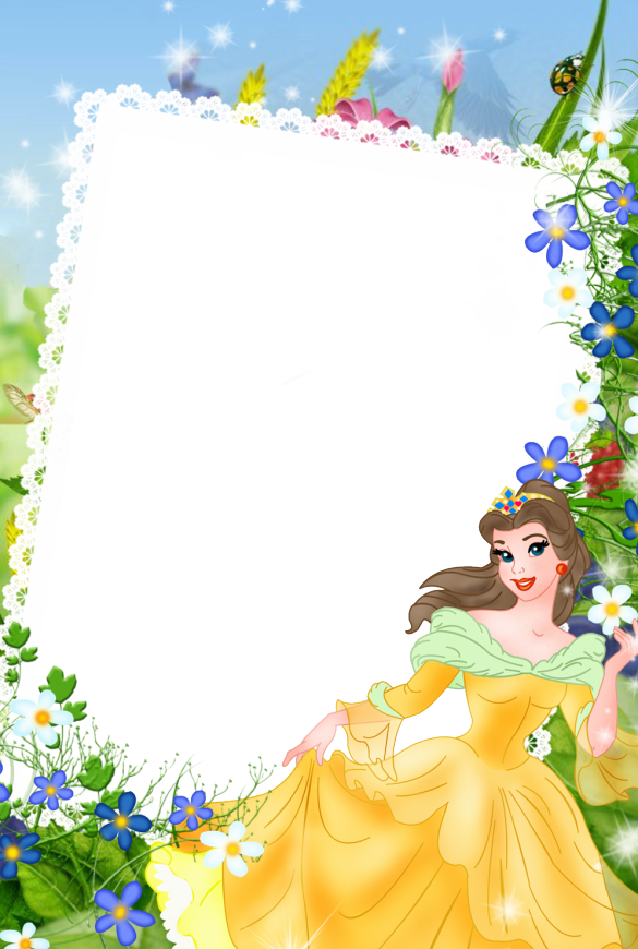 Disney Princess All Together and Alone. Free Printable Photo Frames
