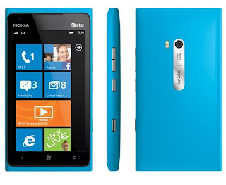 nokia lumia 900 at&t blue color all side picture