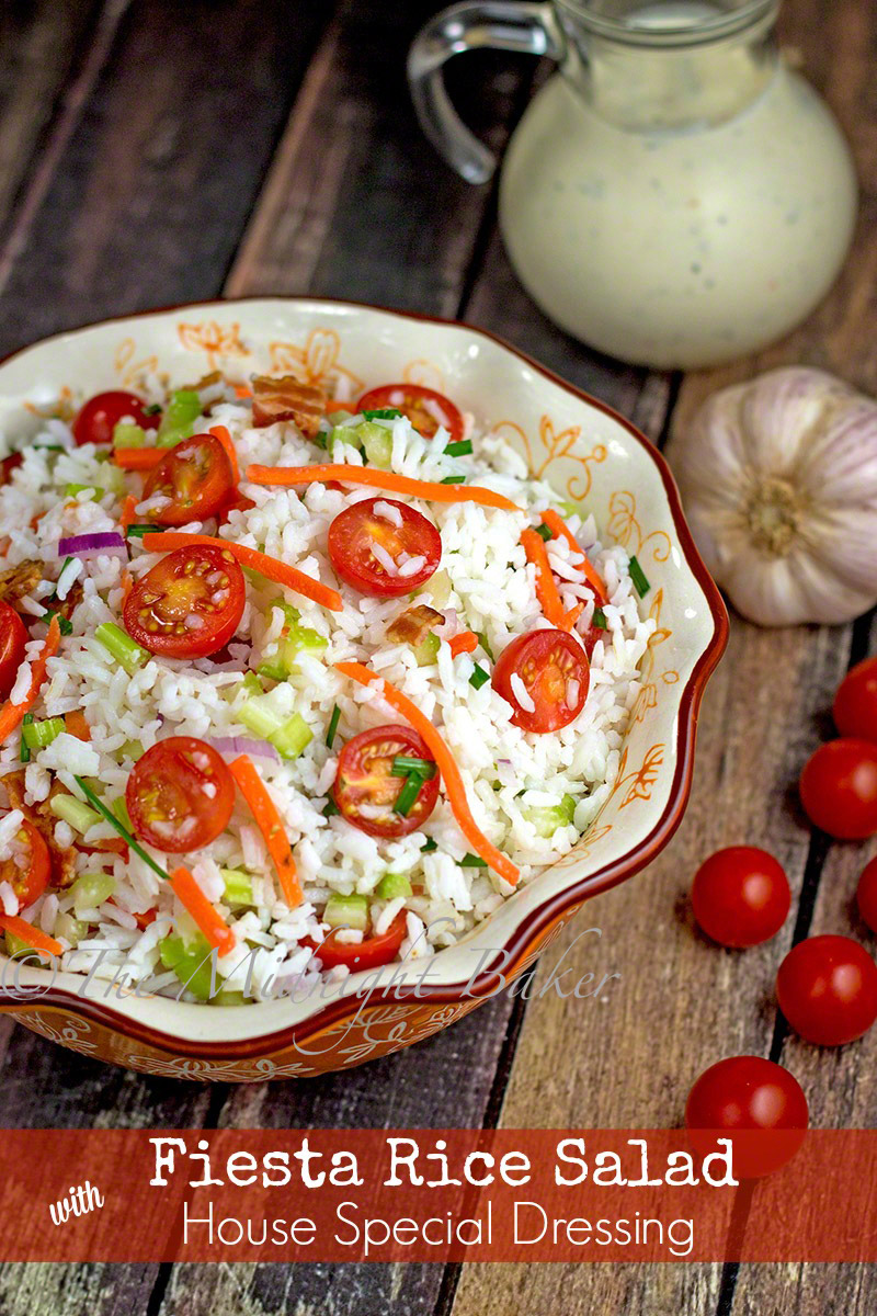 Fiesta Rice Salad with House Special Dressing The Midnight Baker