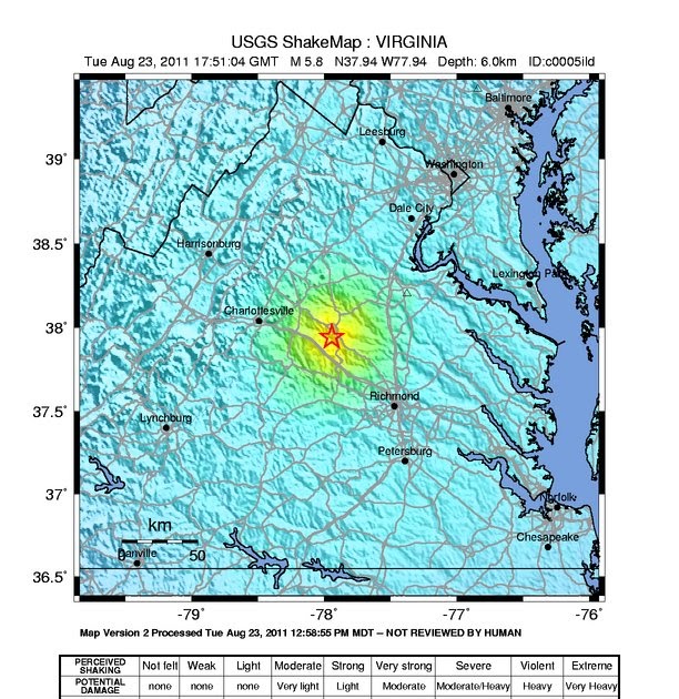 Spasms of Earthquake in VIRGINIA?!
