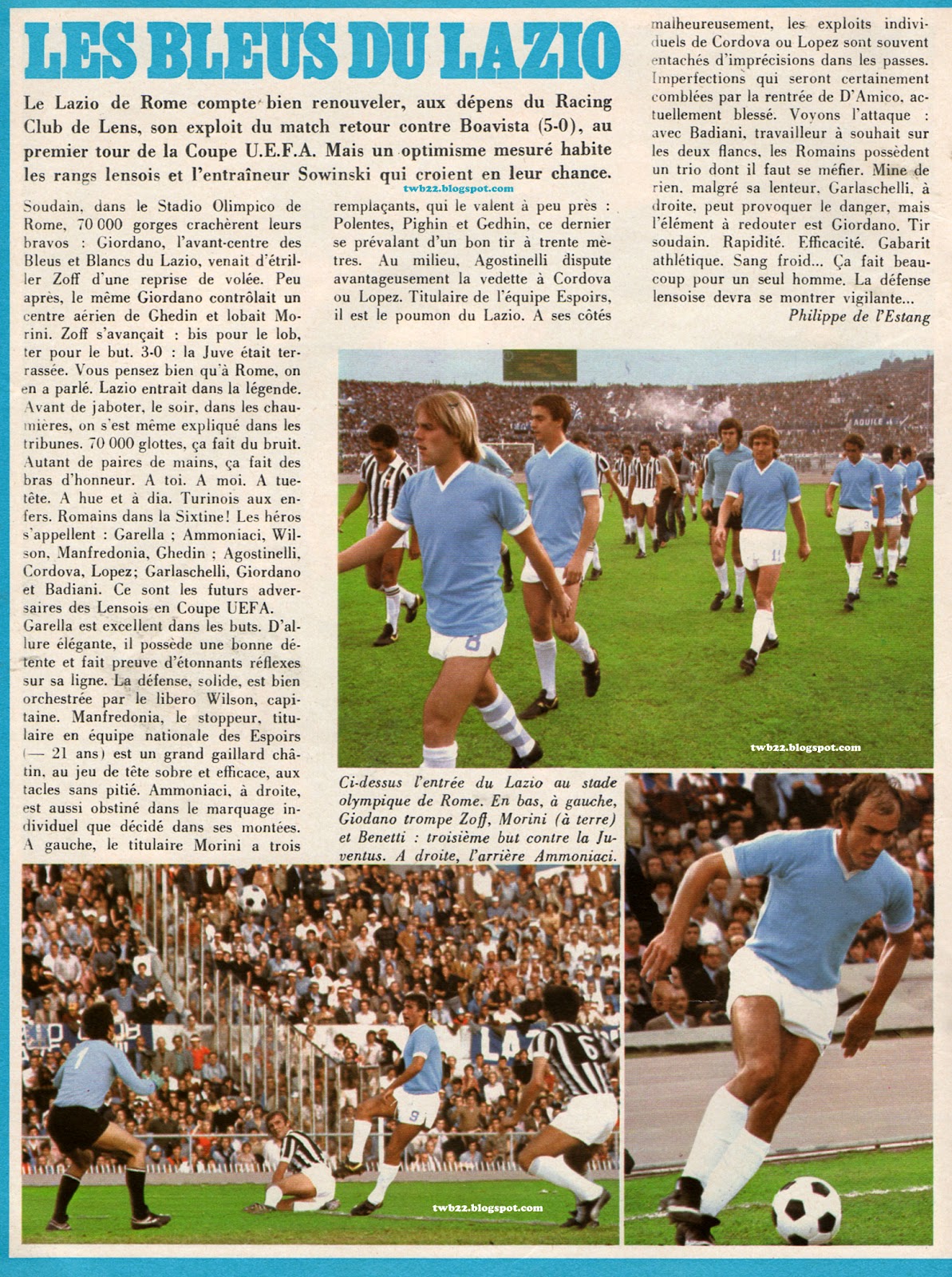 TWB22RELOADED Uefa Cup 1977 1978 Rc Lens Lazio Rome