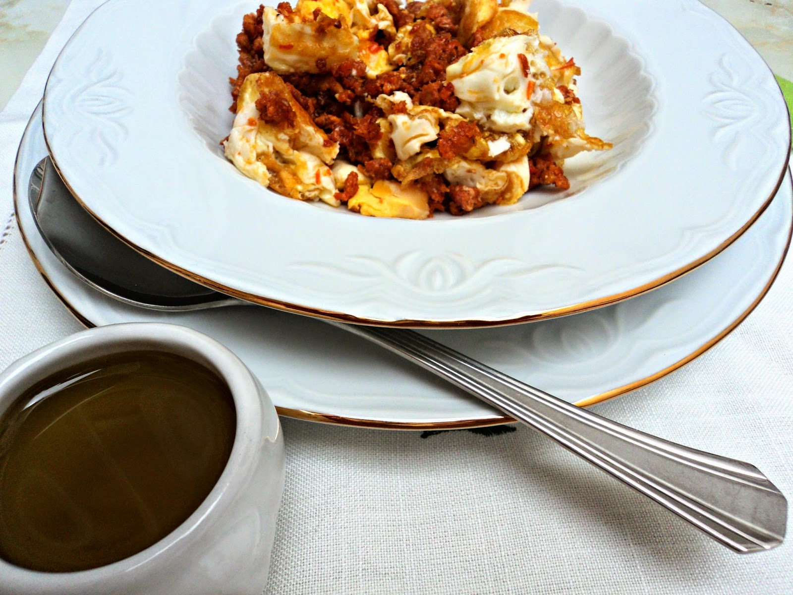 Pasta  Con Masa De Chorizo Al Huevo Sin Pasta