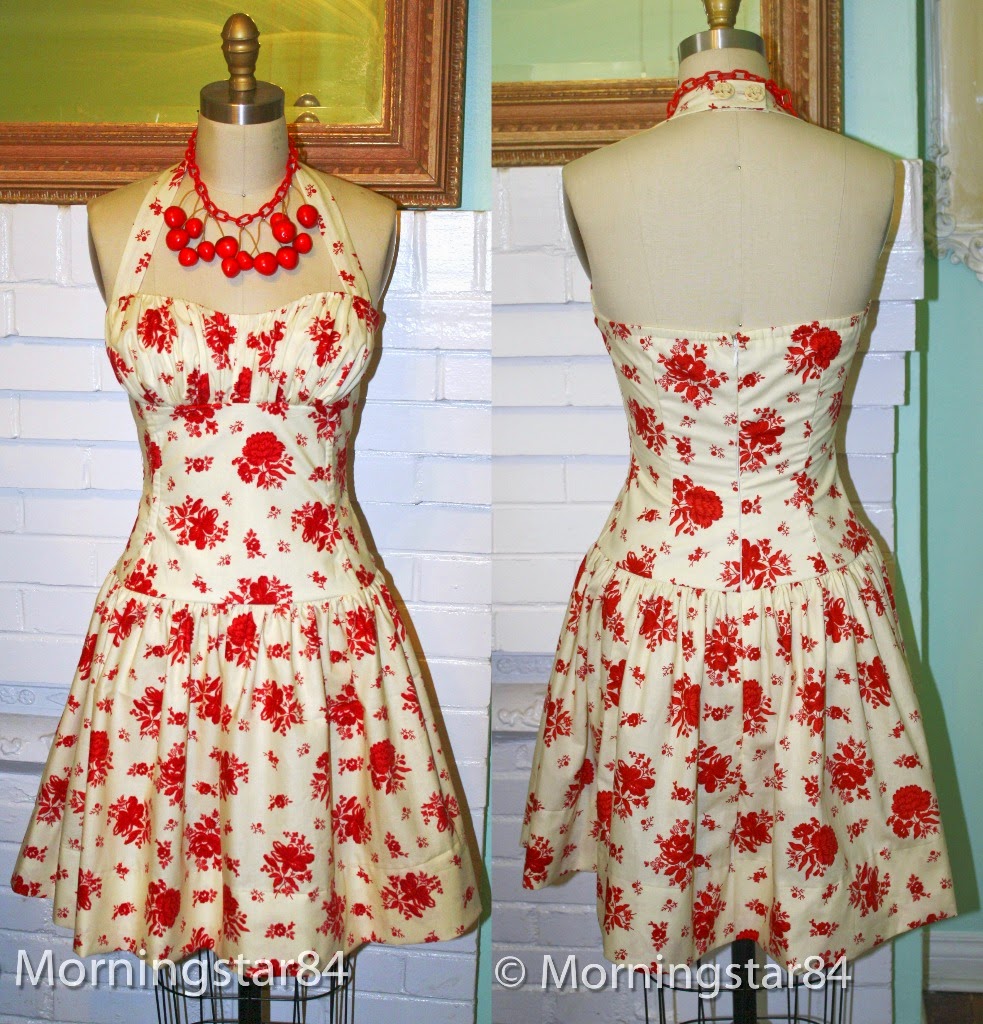 Sookie Stackhouse's Red & White Floral Halter Dress.