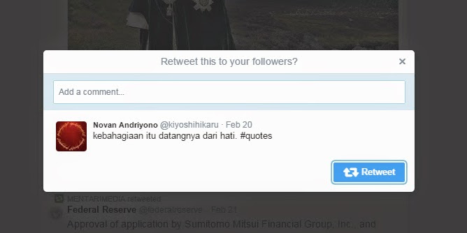 Penambahan Fitur Komentar Untuk Retweet Twitter