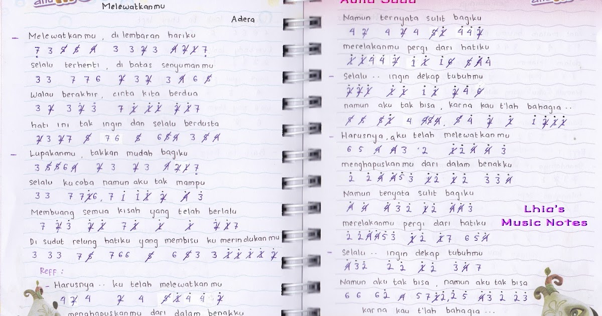 pencarian not angka Not Angka Lagu Melewatkanmu Adera