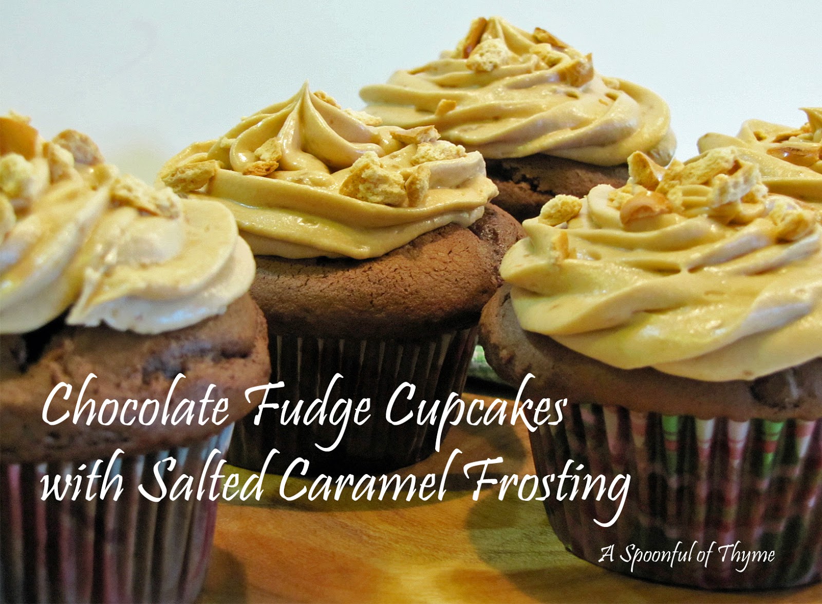 Chocolate Fudge Cupcakes with Salted Caramel Frosting