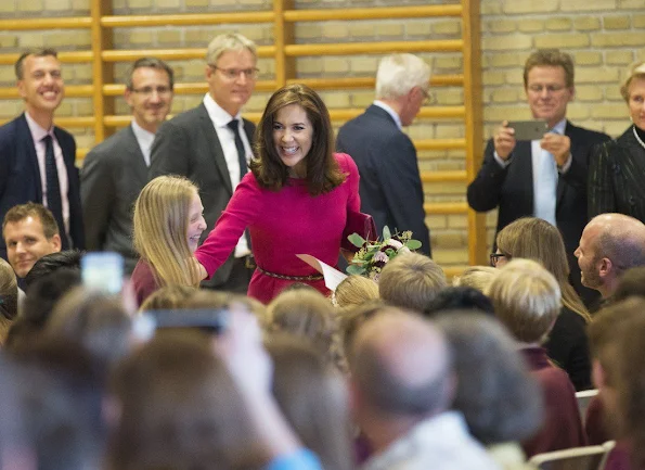 Crown Princess Mary chose a Goat Nesta Wool-Crepe Dress in Fuchsia for Global Education opening ceremony