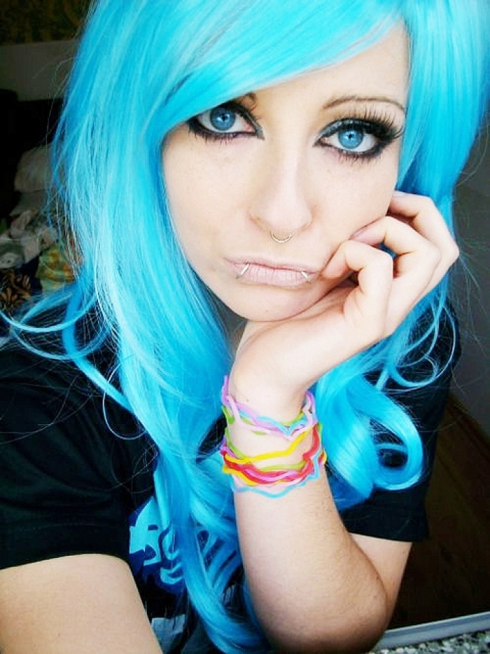 Emo Girl with Blue Hair