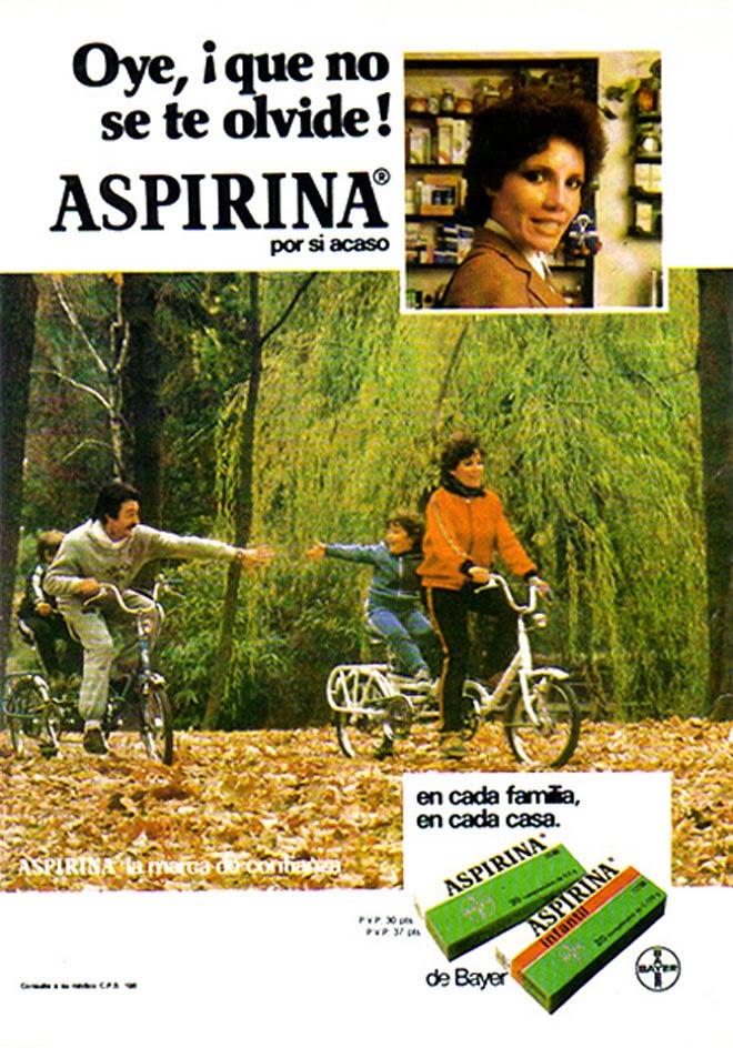 Aspirina Bayer Publicidad de los años 80