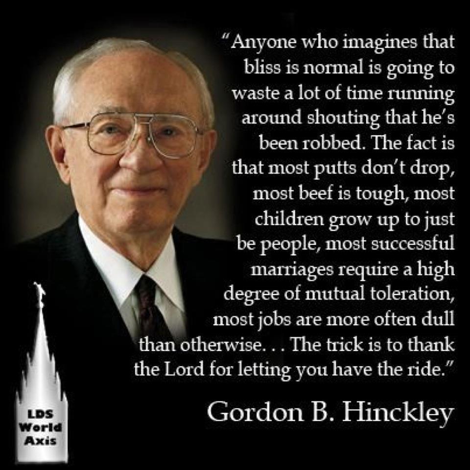 Enjoy the journey….quote Gordon B Hinckley – The Idea Door