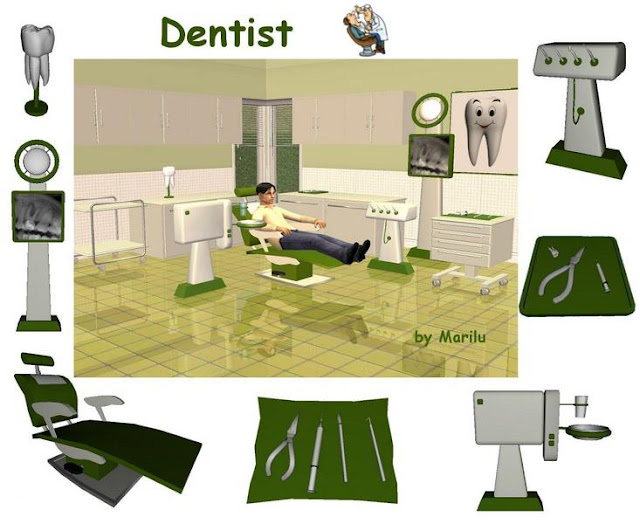 Sims 4 CC's The Best Dentist Set by Leo 4 Sims