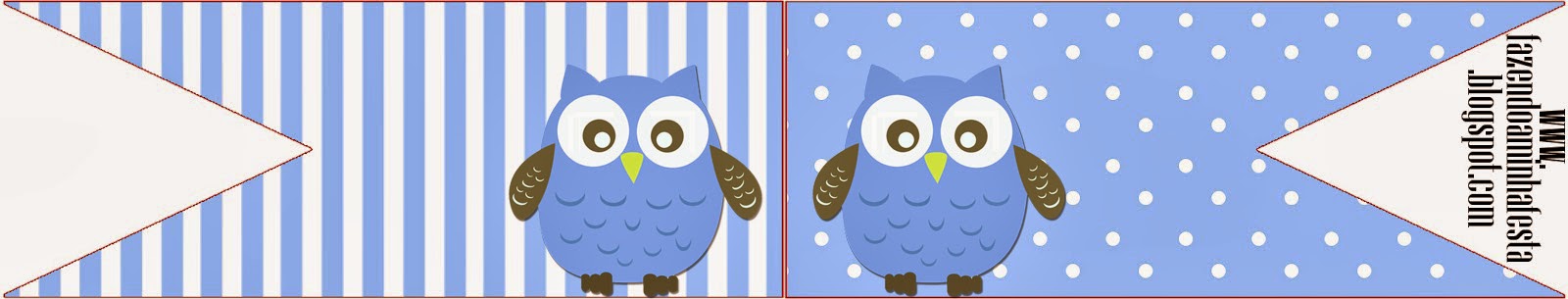 Búho celeste: Imprimibles Gratis para Fiestas. Banderitas o toppers para cupcakes o para poner en la comida.