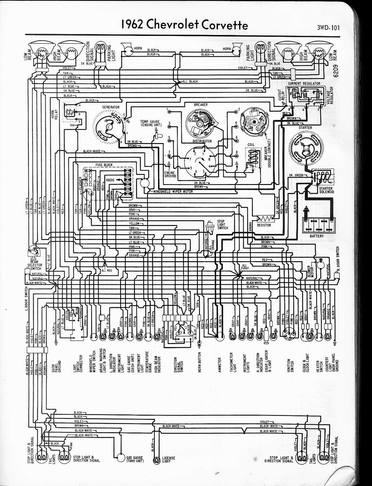 Free Auto Wiring Diagram: 1962 Chevrolet Corvette Wiring Diagram