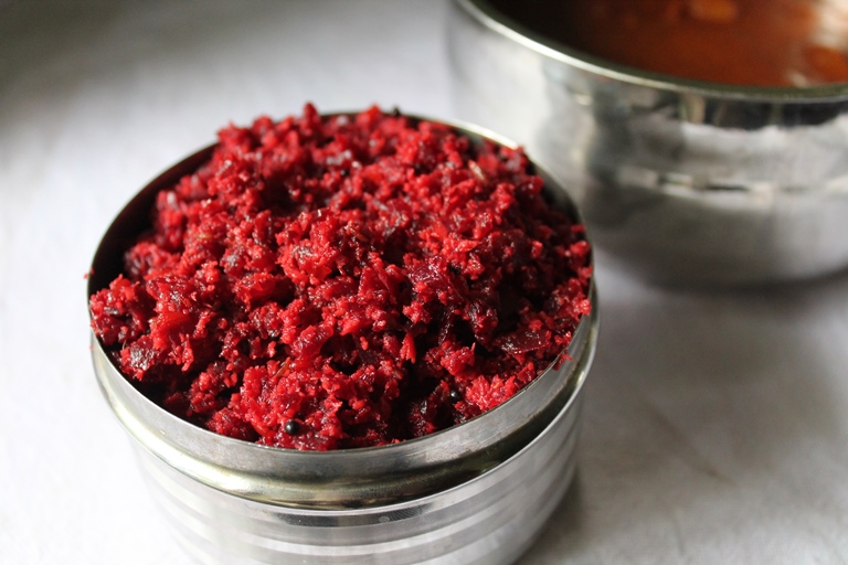 Beetroot Thoran / Kerala Beetroot Thoran / Stir Fry Beets with Spicy