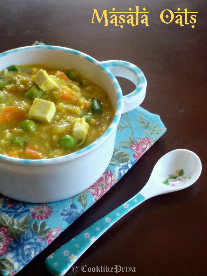 Cook like Priya: Masala Oats Breakfast Recipe | Spicy Oats Tofu ...