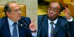 gilmar e joaquim: temperamento incompativel com o nobre cargo joaquim-barbosa-gilmar-mendes-stf-brasil