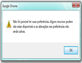 corrigir google chrome nao foi possível ler as suas preferencias