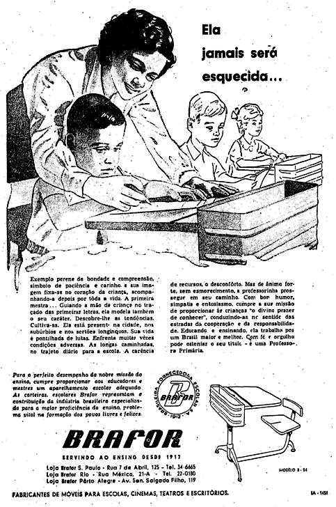 Móveis Brafor (Professores) - 1955 - Propagandas Históricas | Propagandas  Antigas