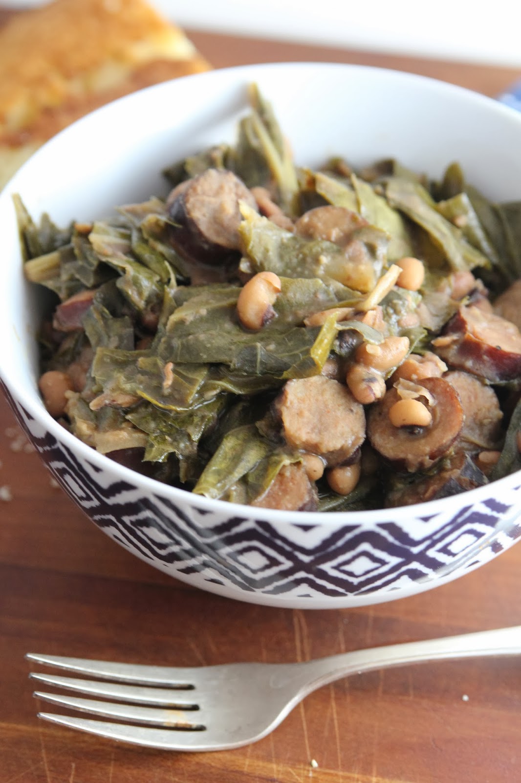 carmen's kitch Sausage, Beans, and Greens in the Slow Cooker
