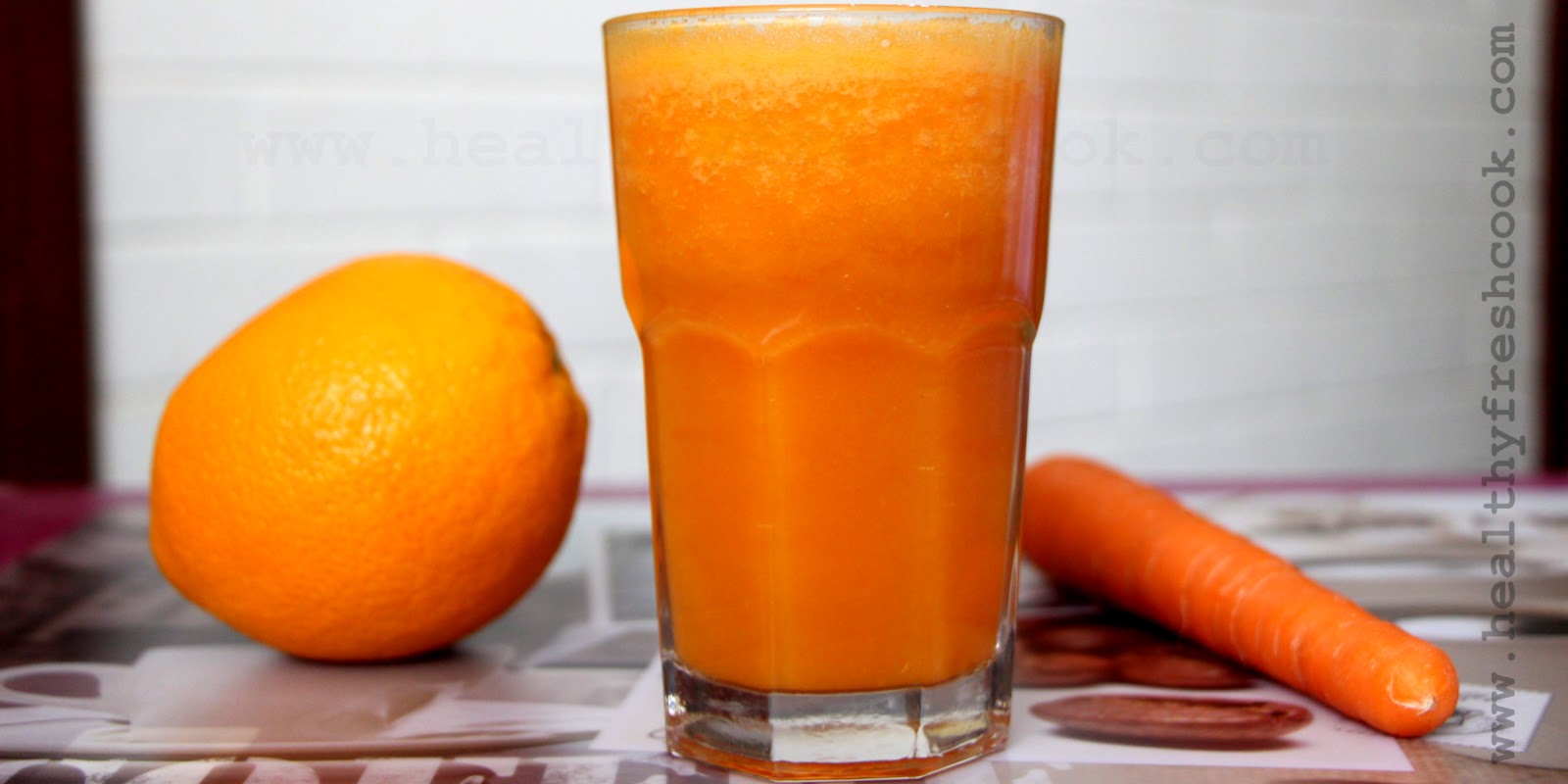 Healthy Fresh Cook Carrot & Orange Smoothie / Juice