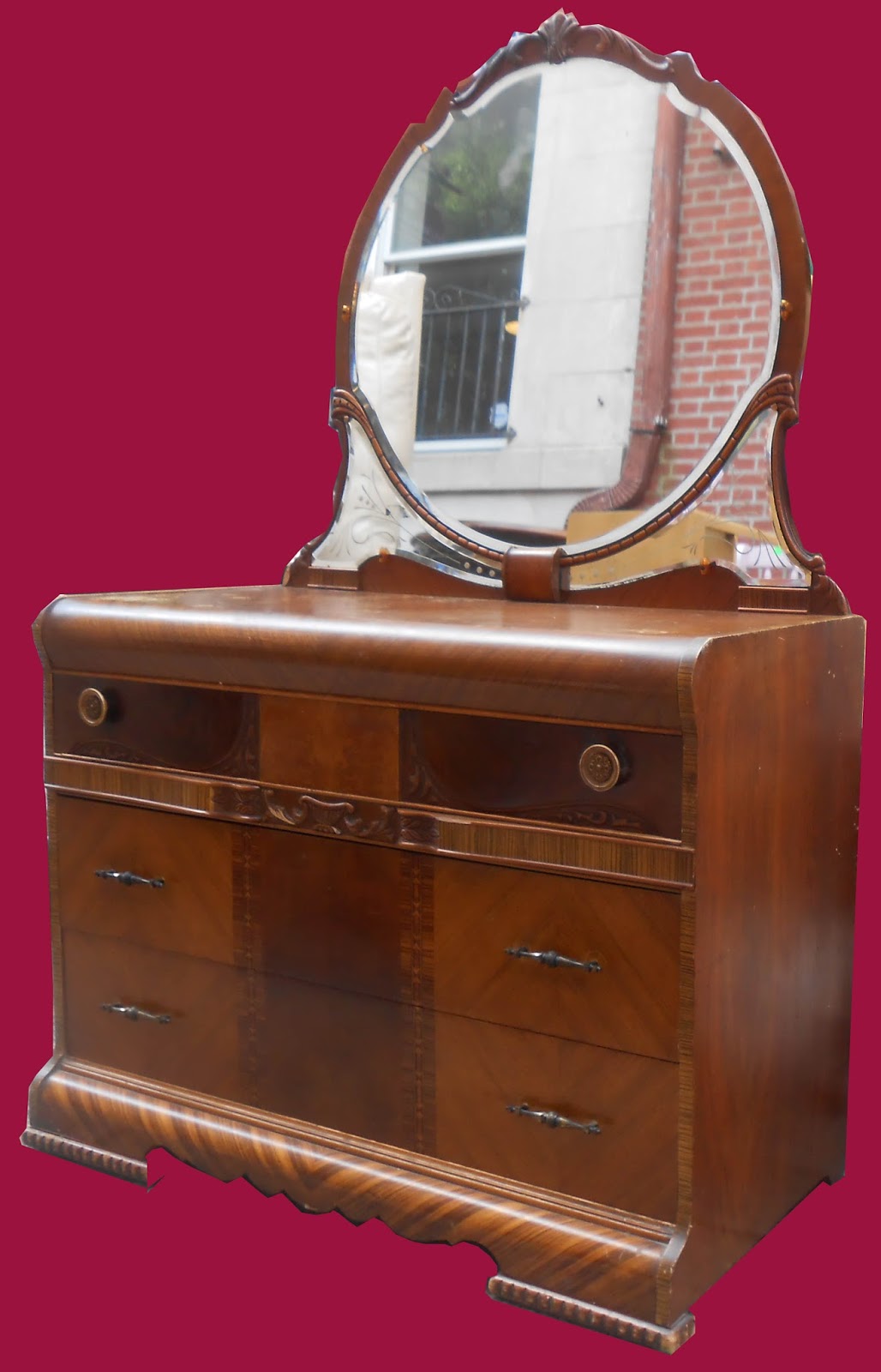 Uhuru Furniture Collectibles 1930s Waterfall Dresser With